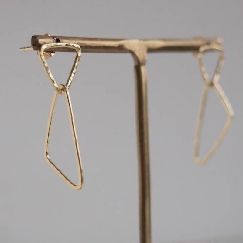 triangle earrings 【FP210】 gd - ต่างหู - โลหะ สีทอง