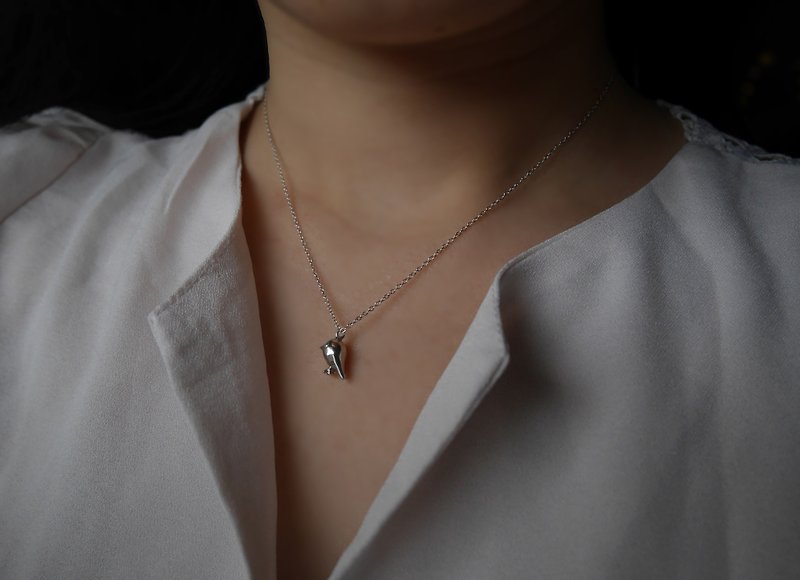 [925] The silver / Bronze swallow necklace - Necklaces - Silver Silver