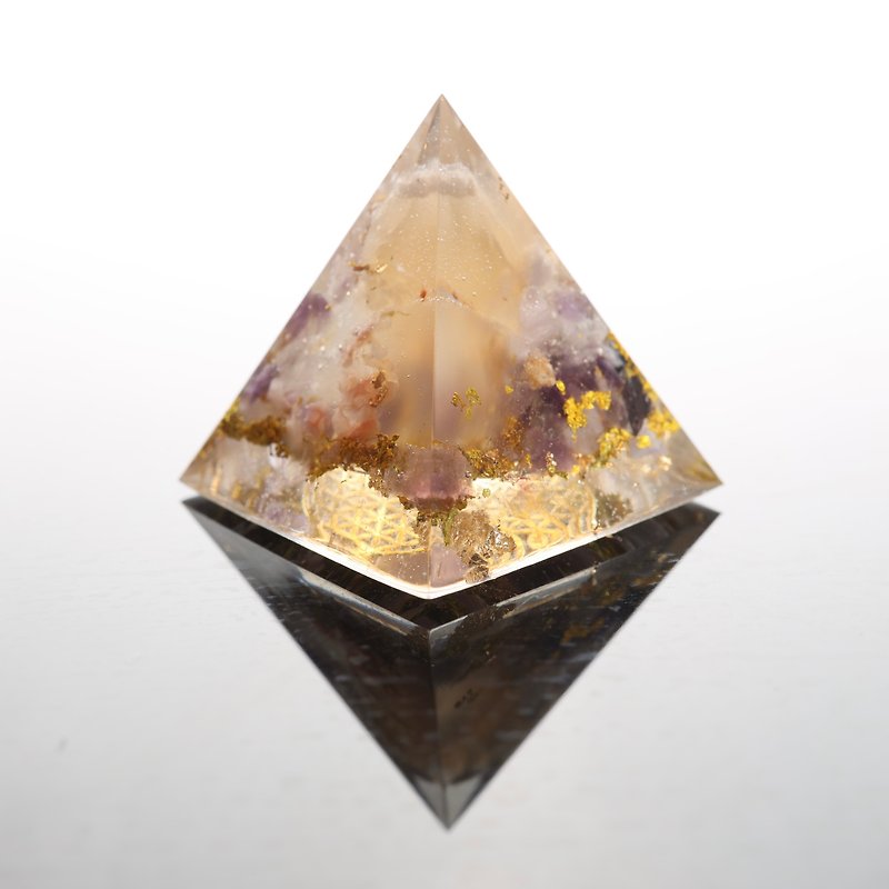 [Mother's Day Gift Box] Fast Shipping Flower Agate Amethyst - Orgonite Mini Pyramid Orgonite Therapy - Items for Display - Semi-Precious Stones Multicolor