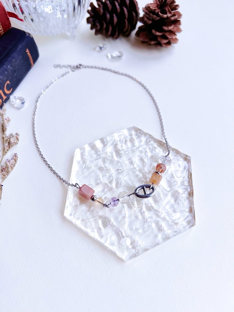 Crystal necklace - สร้อยคอ - คริสตัล หลากหลายสี