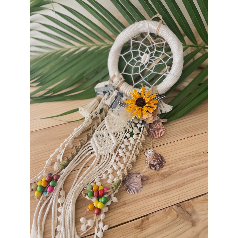 Sunflower woven dream catcher/Bohemian/No2. - Items for Display - Cotton & Hemp 