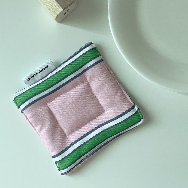 Cushion tea coaster (Rosy) - 杯墊 - 棉．麻 粉紅色