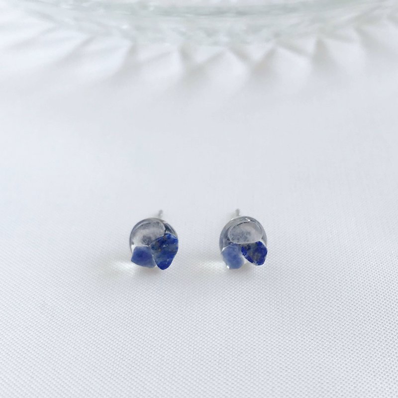 casual. Natural iolite blue Stone lapis lazuli earrings anti-allergic ear acupuncture Clip-On business luck - Earrings & Clip-ons - Crystal Blue