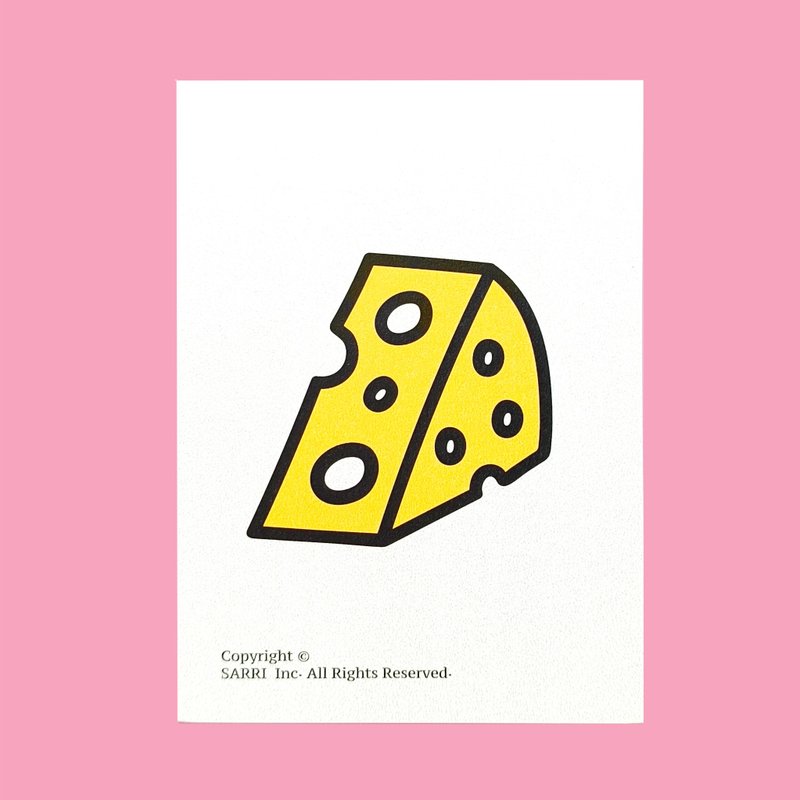 ポストカード、ミニポスター、防水ステッカー、バイク用ステッカー、スーツケースステッカー、CHEESEカード - はがき・メッセージカード - 紙 ピンク