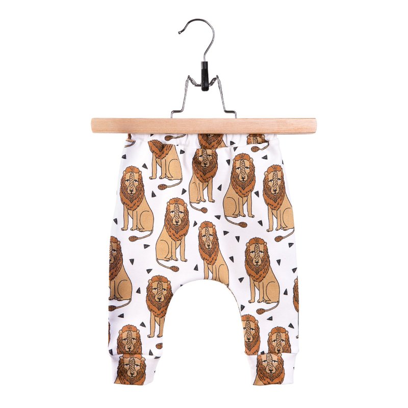 Lions baby pants, baby pants, baby girl pantst, baby leggings, baby harems - 男/女童長褲/短褲 - 棉．麻 多色