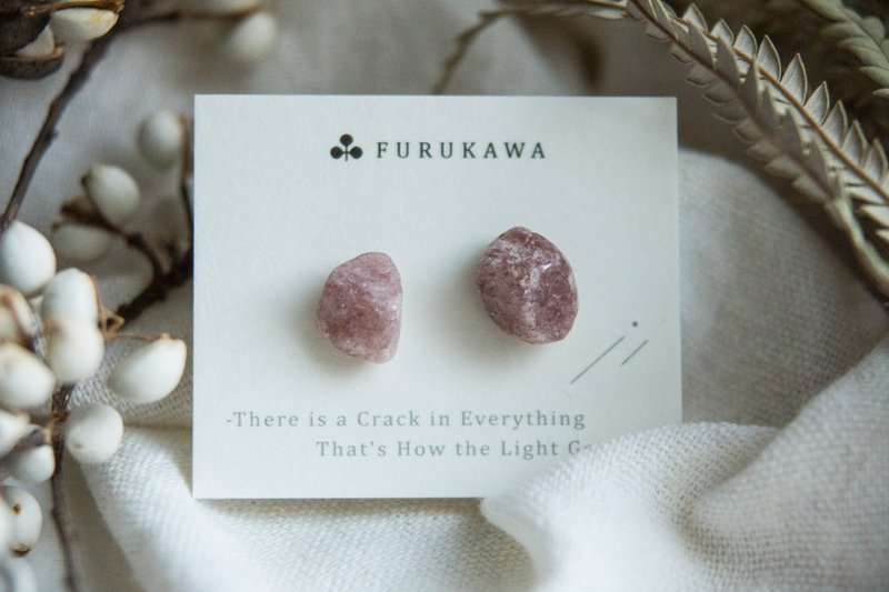 CRACK | 礦物系耳環 |  EARRINGS - 耳環/耳夾/耳骨夾 - 玉石 粉紅色