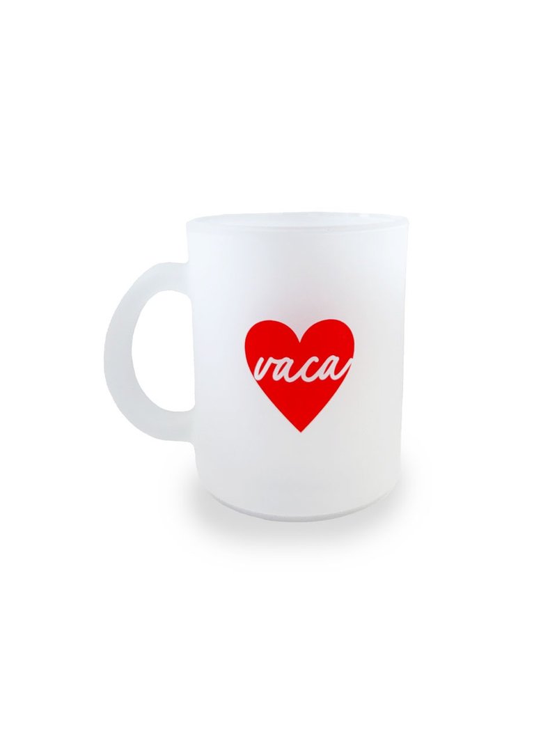 VACA HEART MUG CUP (MATTE) 330ml - 咖啡杯/馬克杯 - 玻璃 白色