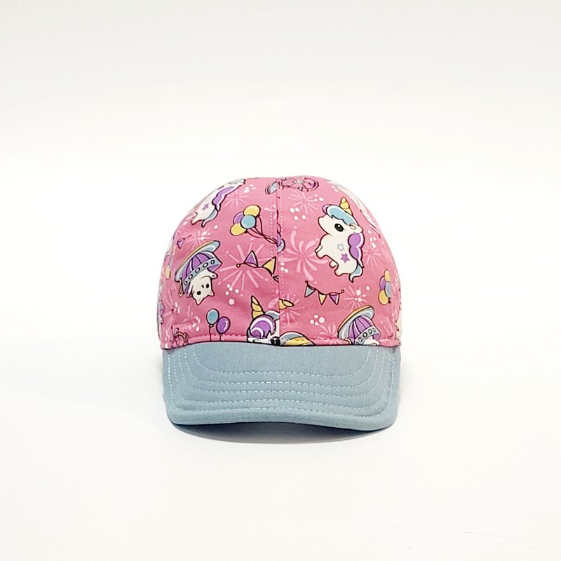 [HiGh MaLi] Children's special / children's baseball cap - unicorn + water blue brim / brim can be turned - หมวก - ผ้าฝ้าย/ผ้าลินิน หลากหลายสี