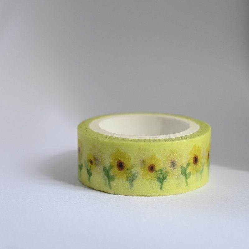向日葵 1.5cm 和紙膠帶 - 紙膠帶/和紙/PET - 紙 