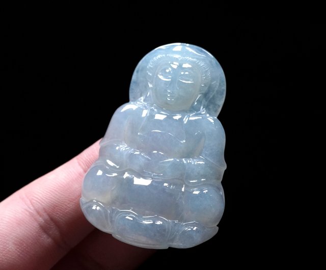 ビルマ翡翠観音様置物❣️天然翡翠　縁起物　贈答品  家庭円満　運気上昇❣️ 氷翡翠彫刻観音菩薩天然ビルマ翡翠ギフト | - ショップ Yingluo