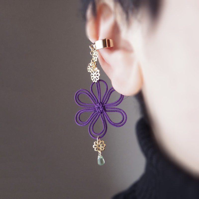 One-Sided Ear Cuff Kimi no Frame - Fuchi - Earrings & Clip-ons - Other Metals Purple