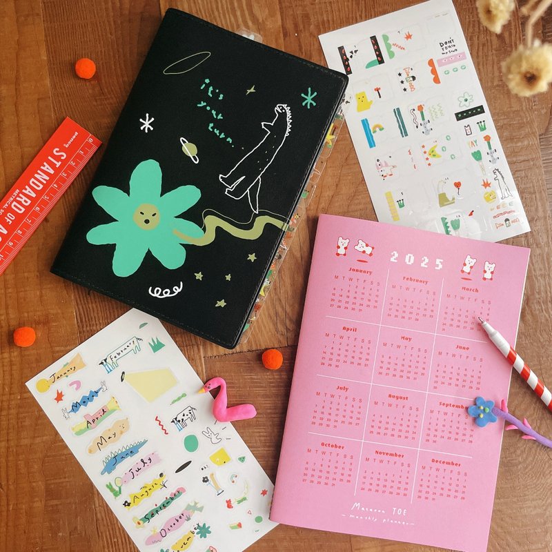 \ Free 2025 monthly notepad/monthly sticker set - สมุดบันทึก/สมุดปฏิทิน - กระดาษ หลากหลายสี