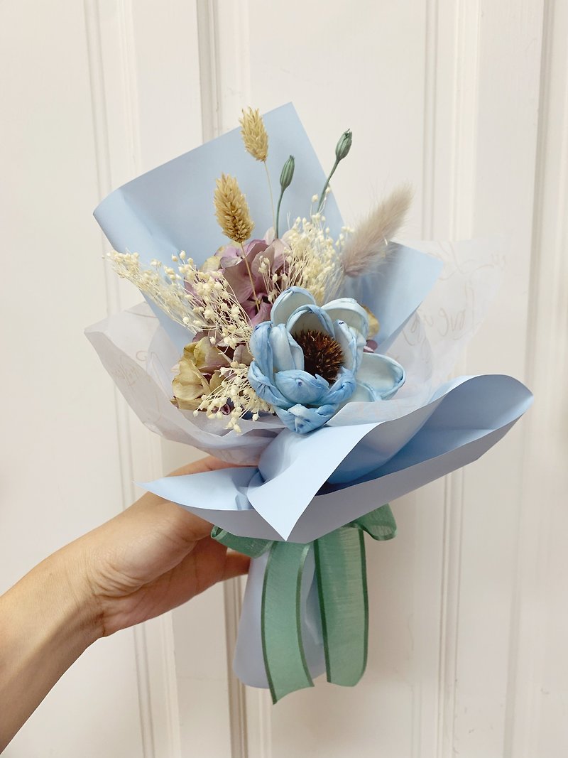乾燥花束/小花束 - 乾燥花/永生花 - 其他材質 藍色