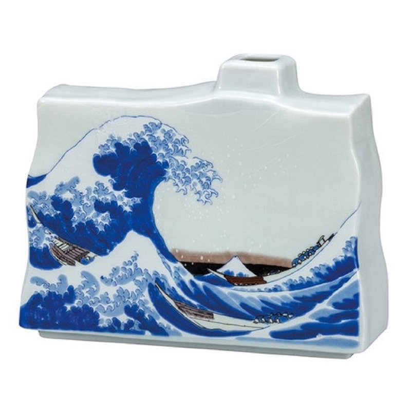 [Gift Recommendation] Kutani Ware-No. 5 Hokusai The Great Wave off Kanagawa - Pottery & Ceramics - Porcelain Blue