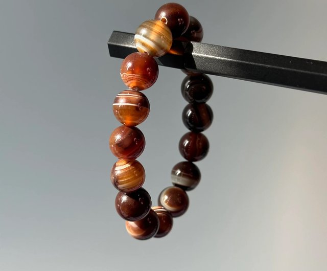 ブロンズブラウンアゲートブレスレット - ショップ th-jewelery