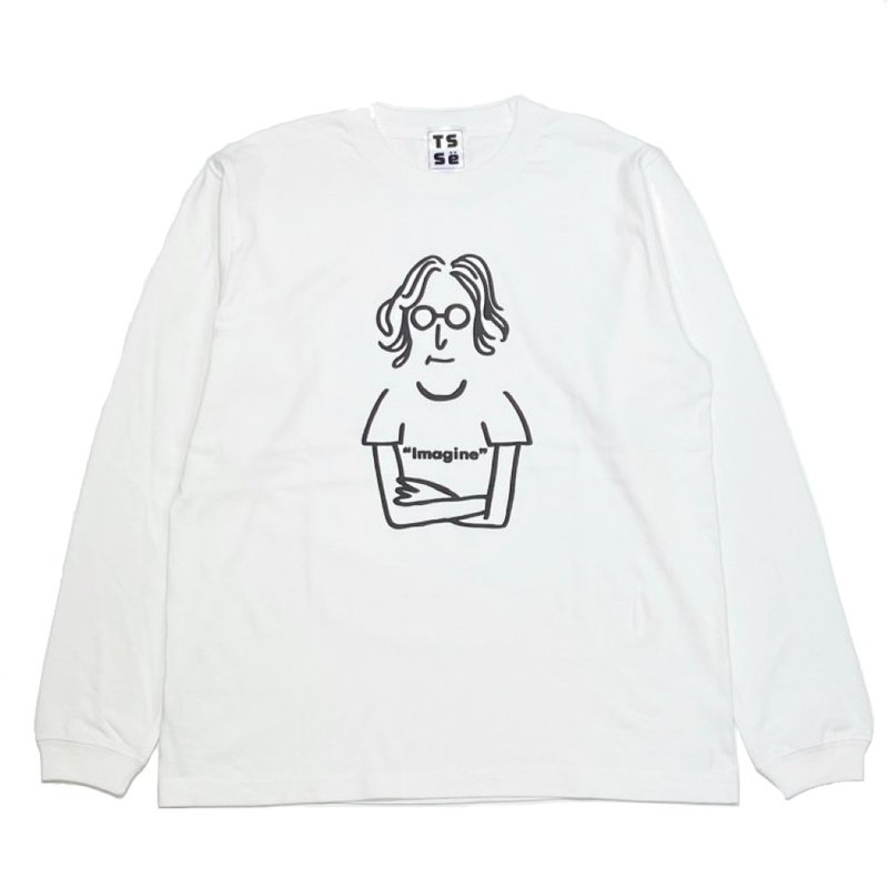 TSSe SINGER L/S TEE - Men's T-Shirts & Tops - Cotton & Hemp White