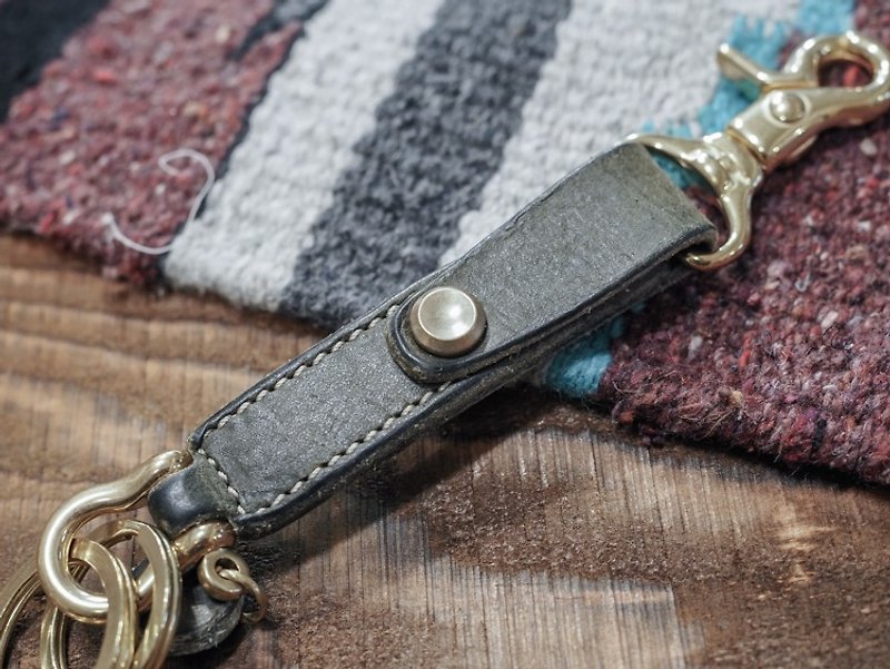 HEYOU Handmade - Key Chain - Keychains - Genuine Leather Gray