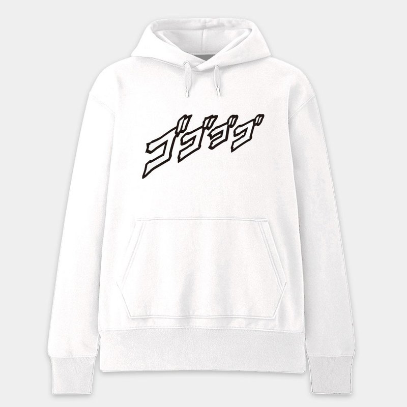 【秋冬新品】JOJO 漫畫音效字 中性 純棉帽T 大學T PS001 - 帽T/大學T - 棉．麻 白色