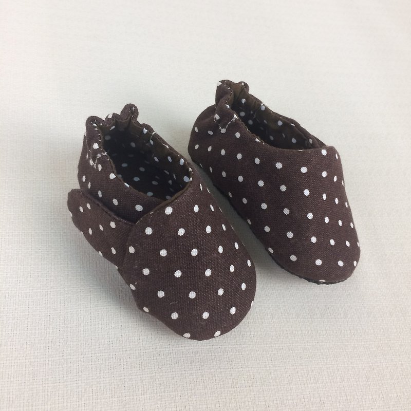 Va Handmade Shoes Series Dark Coffee Canvas Shoes - Kids' Shoes - Cotton & Hemp Brown