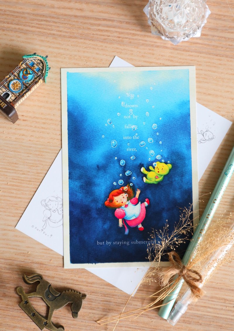 Drown | Postcard - การ์ด/โปสการ์ด - กระดาษ 