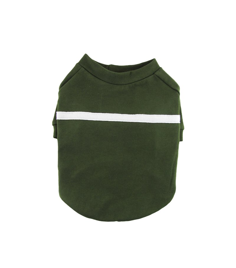 Olive Cotton French Terry Sweatshirt, Dog Top, Dog Apparel - Clothing & Accessories - Other Materials Green