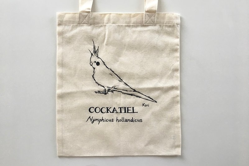 純粋な手描きの鳥の綿のショッピングバッグ‧玄風 - トート・ハンドバッグ - コットン・麻 