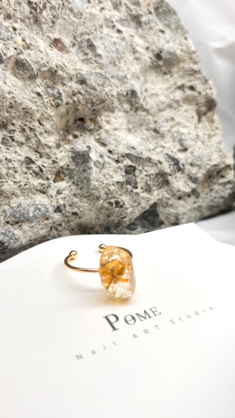 Handmade jewelry | Citrine ring \ Lucky - แหวนทั่วไป - วัสดุอื่นๆ สีเหลือง