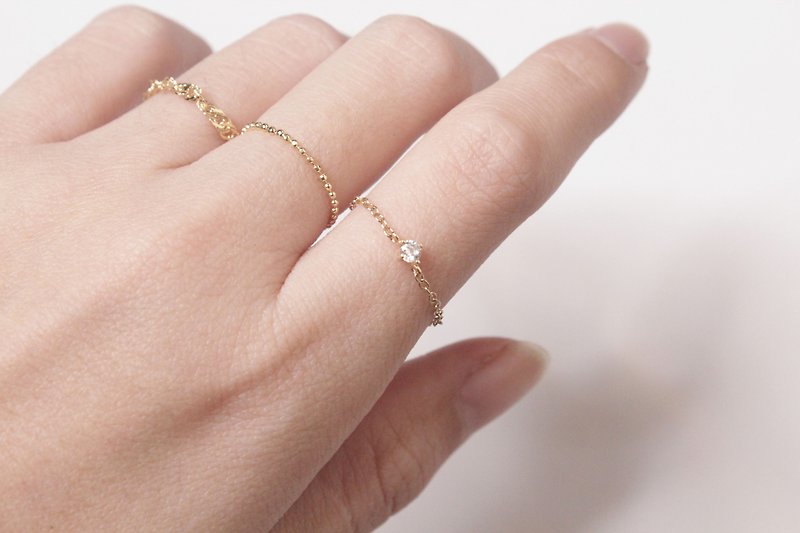 Tiny Silver Handmade Diamond Rings  (two colors) - แหวนทั่วไป - เงินแท้ สีทอง