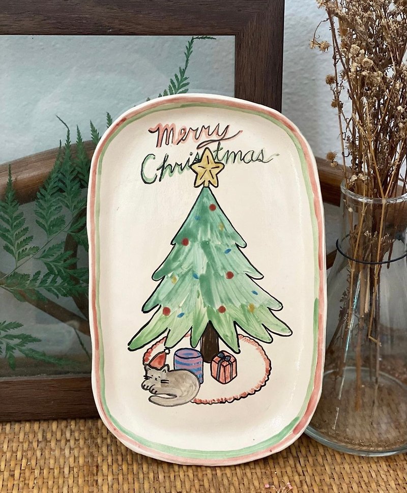 Christmas plate - Wall Décor - Pottery Green