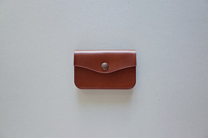 Boxlike card case - ID & Badge Holders - Genuine Leather Brown