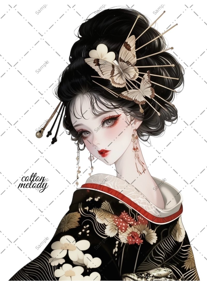 original sticker no.1033 人物ステッカー オリジナルステッカー 人物ステッカー 女の子ステッカー オリジナル人物ステッカー - 貼紙 - 紙 
