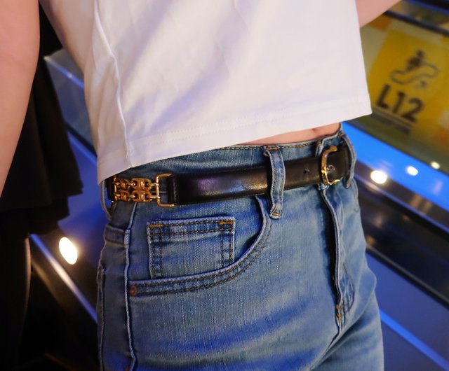 中古 CELINE 凱旋門ゴールドチェーン ブラック ゴールド