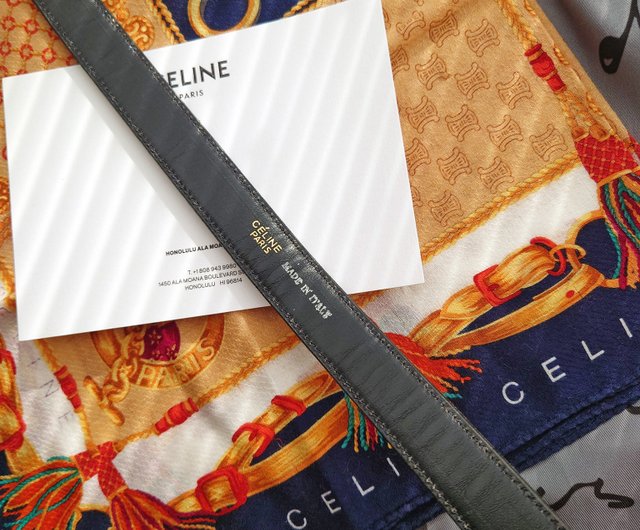 中古 CELINE 凱旋門ゴールドチェーン ブラック ゴールド