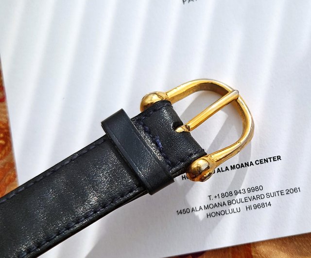 【美品】CELINE セリーヌ 凱旋門 ベルト ゴールド ブラック イタリア製 TRIOMPHE BUCKLE & REVERSIBLE STRAP 25MM - BLACK | CELINE