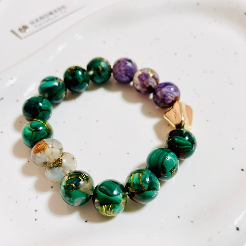 Retro-feel Aogang bracelet/luck and fortune/crystal healing/Aogang energy tower/Mother's Day gift/gift - Bracelets - Semi-Precious Stones Multicolor