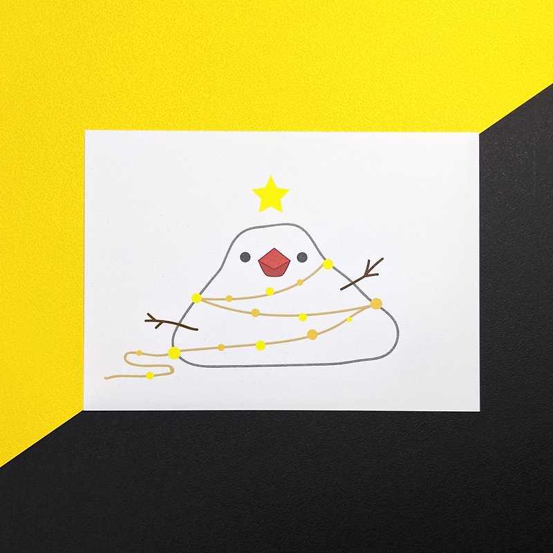 文鳥クリスマスツリークリスマスカード注目のポストカード記念コレクションカードフォトフレーム絵画イラスト