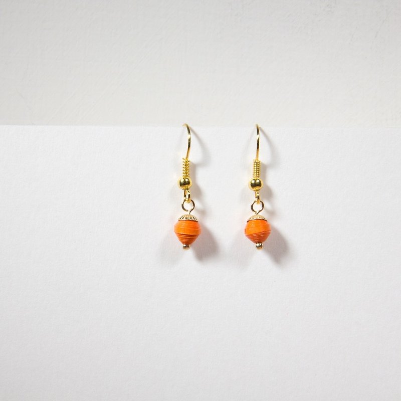Halloween single layer jade earrings - ต่างหู - กระดาษ สีส้ม
