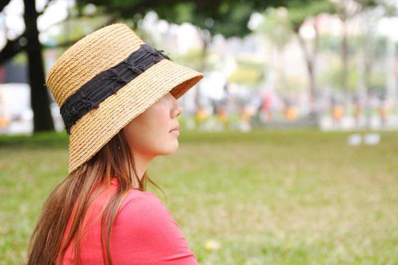 Unni神秘之心帽-編織帽 帽子 登山帽 漁夫帽 草帽 防曬 straw hat - 帽子 - 植物．花 卡其色