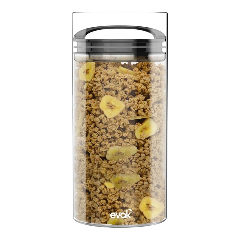 EVAK 密封儲物罐 Compact 系列/玻璃/亮面把手 (4號) - 2300ml - 居家收納/收納盒/儲物盒 - 玻璃 透明