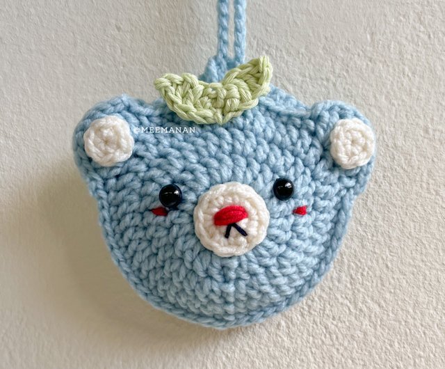 ハンドメイド：ふかふかペーパーポーチ/ペーパーバッグ/くまちゃん くまさんレビューブックカバー〖gingham beige〗 - hello! AOUI