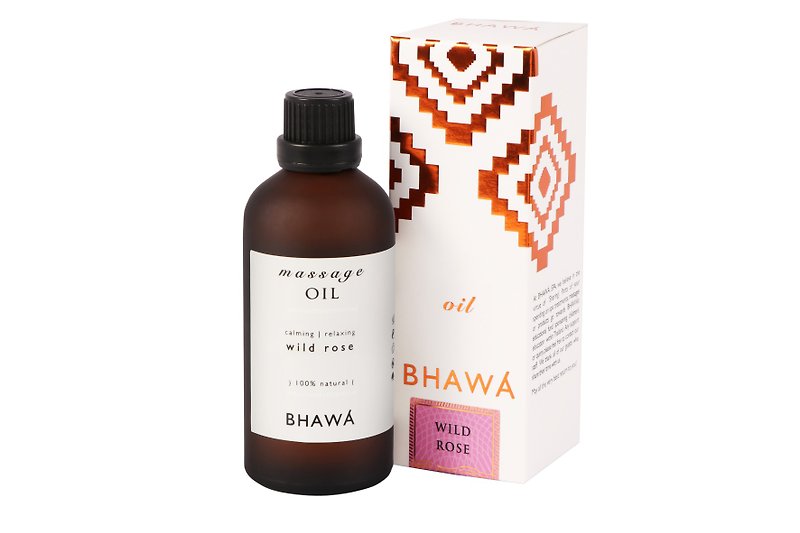 BHAWA SPA Wild Rose Massage oil 100ml - ผลิตภัณฑ์บำรุงผิว/น้ำมันนวดผิวกาย - น้ำมันหอม 