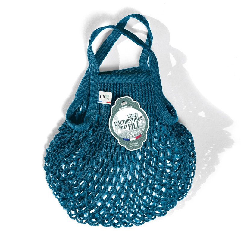 French Filt Classic Handmade Woven Bag-Royal Blue Aquarius - Handbags & Totes - Cotton & Hemp Blue