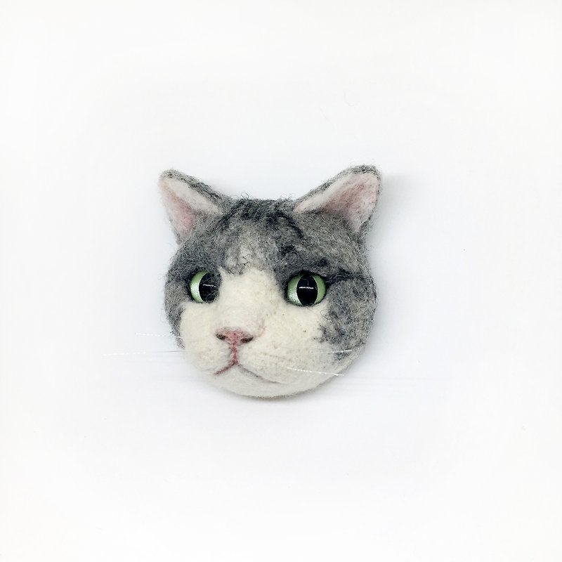[exclusive order] wool felt cat pin - Brooches - Wool Multicolor