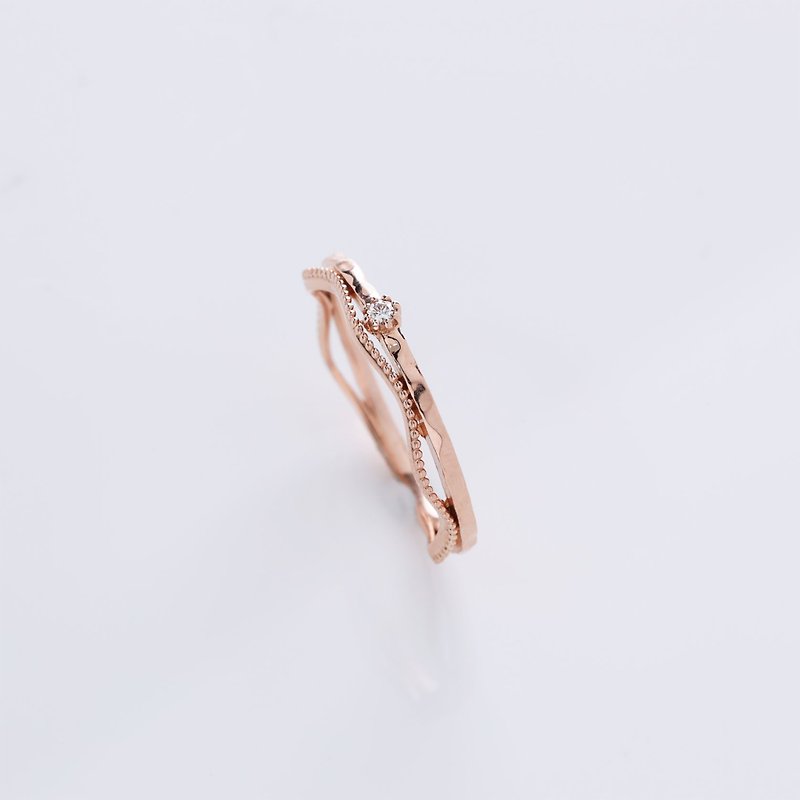 FRANKNESS 18K Rose Gold Dame Diamond Ring - General Rings - Precious Metals Pink