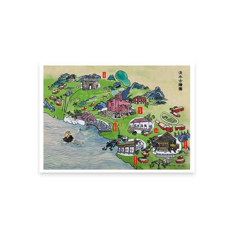 【百二歲】飄香明信片 - 淡水古蹟園 / 日月潭紅茶包 - 茶葉/茶包/水果茶 - 新鮮食材 白色