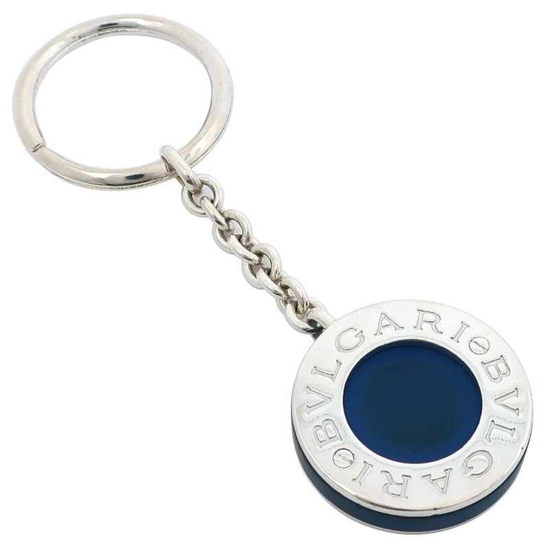 【日本直送】ブルガリ BVLGARI ブルガリブルガリ キーホルダー キーリング シルバー925×ラバー 紺 ユニセックス【中古】 - 鑰匙圈/鑰匙包 - 銀 銀色