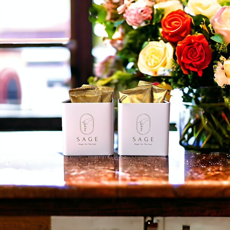 Sage Tea 曲奇/花茶包小方罐 2包裝 婚禮 散水系 升職 - 手工餅乾 - 其他材質 