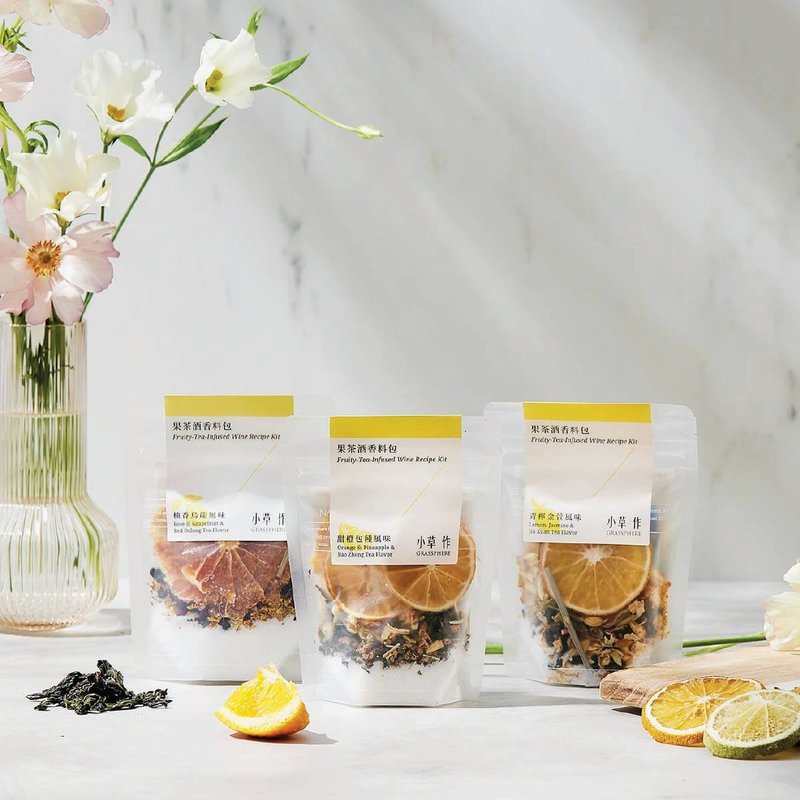 Super Value Free Shipping Winemaking Sharing Set [Fruit Tea Wine Spice Pack 6 Packs] Satisfy 3 Flavors at One Time - レトルト食品 - 食材 イエロー