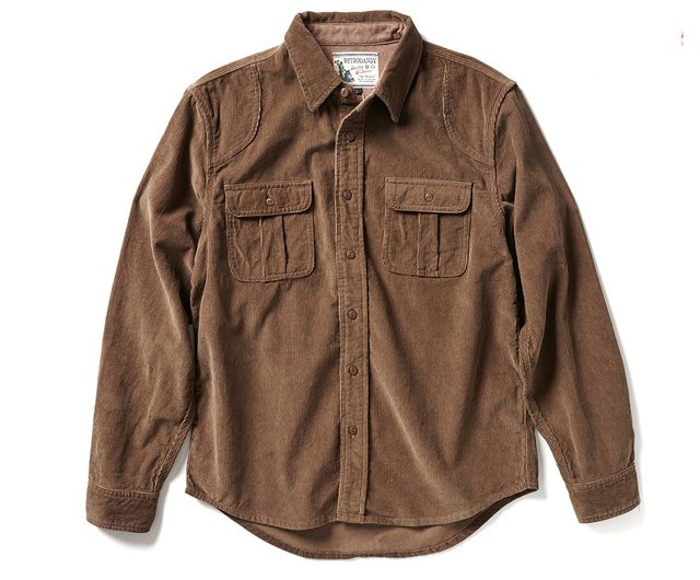 Corduroy Work Shirt-Brown Olive - Shop retrodandy-tw Men's Shirts