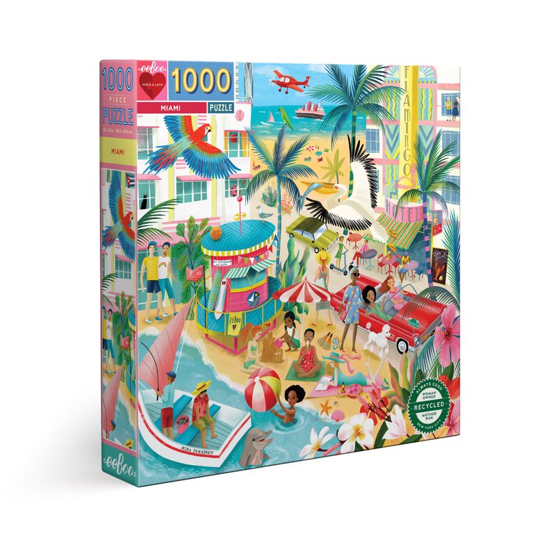 eeBoo 1000片拼圖- 邁阿密Miami 1000 Piece Puzzle - 拼圖 - 紙 黃色